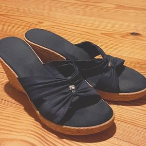 Sapphire Plush Wedge Sandals